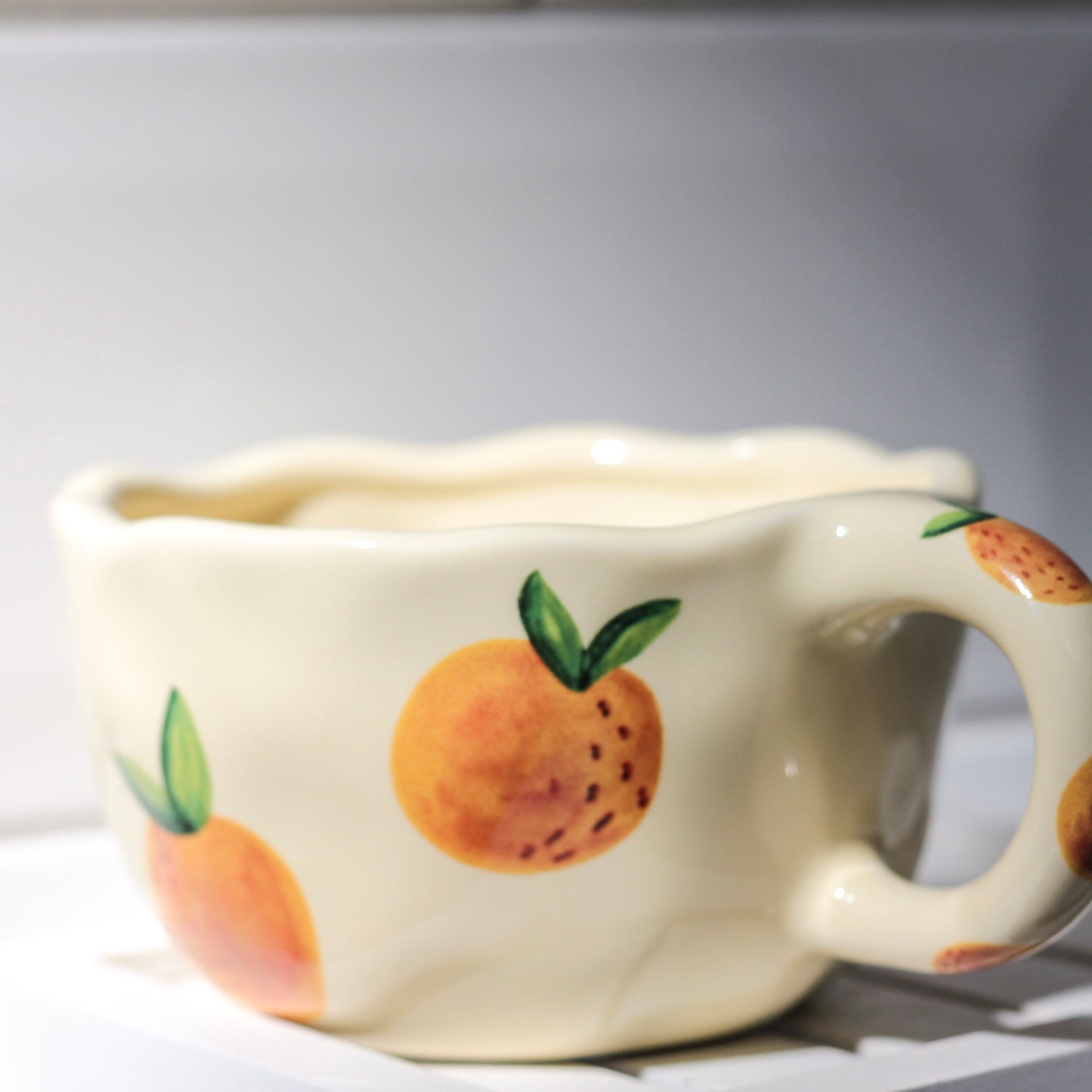 Cottagecore Orange Mug – Vintage Citrus Ceramic Cup