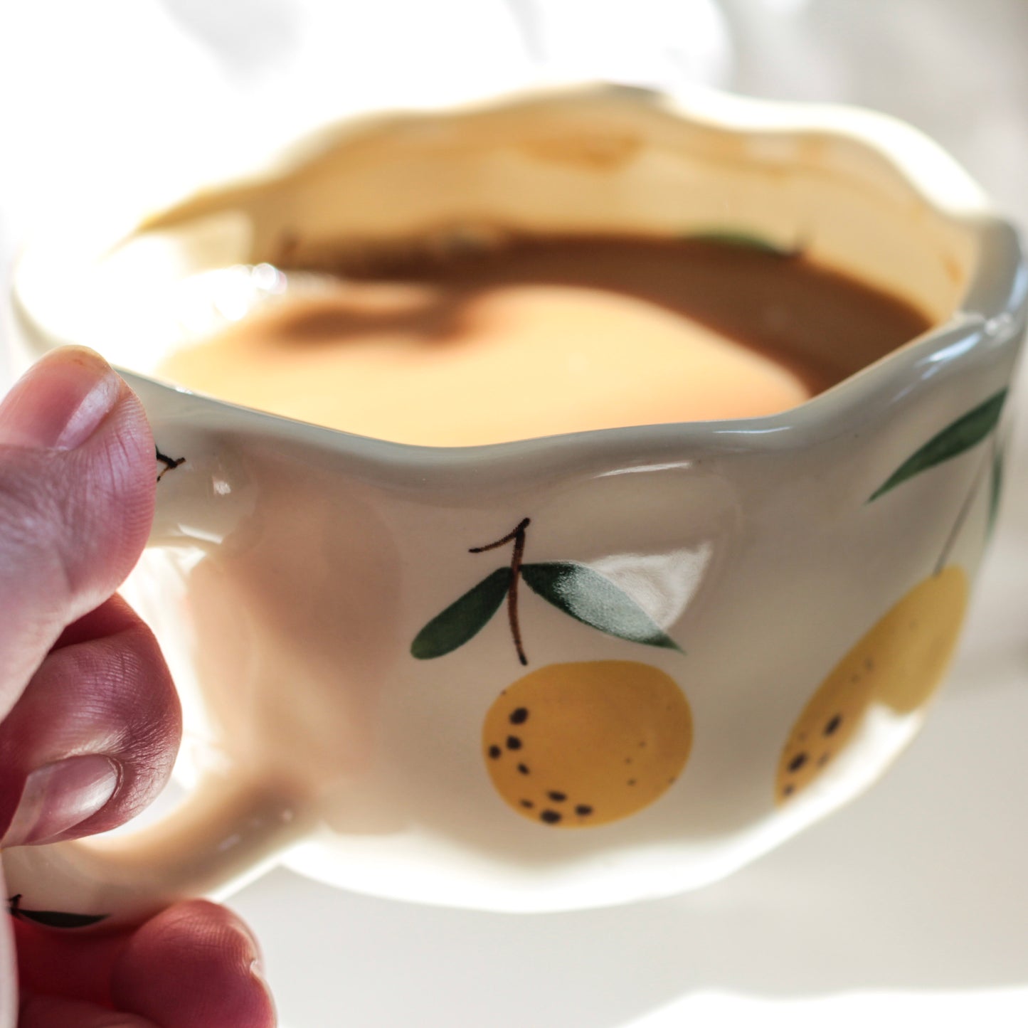 Lemon Blossom Mug – Cottagecore Yellow Citrus Ceramic Cup