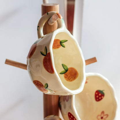 Cottagecore Orange Mug – Vintage Citrus Ceramic Cup