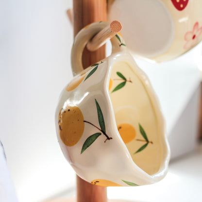 Lemon Blossom Mug – Cottagecore Yellow Citrus Ceramic Cup