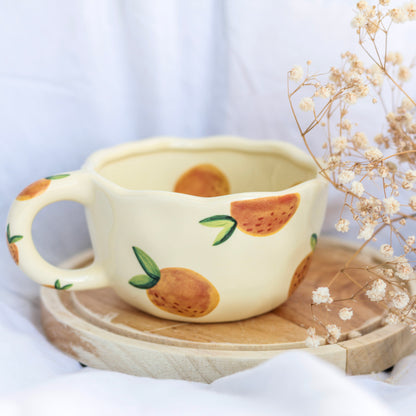 Cottagecore Orange Mug – Vintage Citrus Ceramic Cup