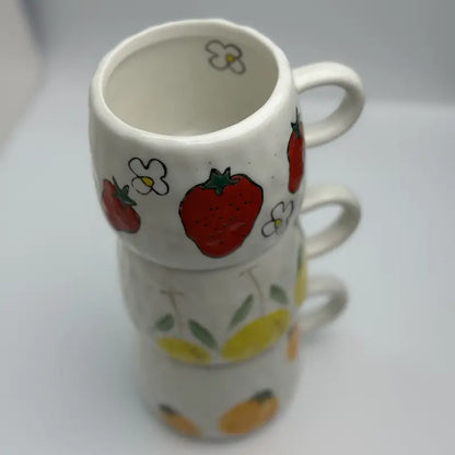 Summer Fruit Ceramic Mugs