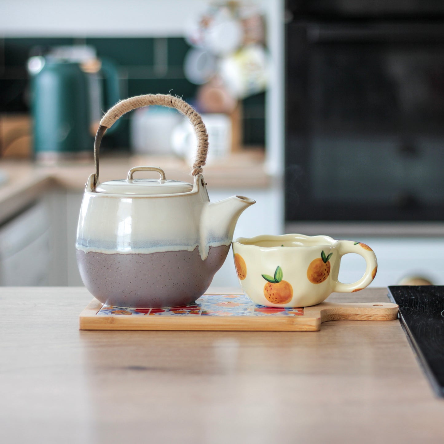 Cottagecore Orange Mug – Vintage Citrus Ceramic Cup