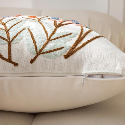 Flower Embroidery Cushion Cover