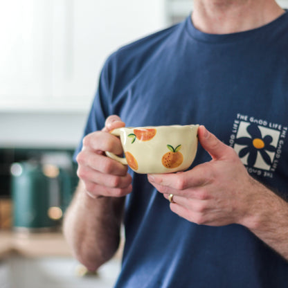 Cottagecore Orange Mug – Vintage Citrus Ceramic Cup
