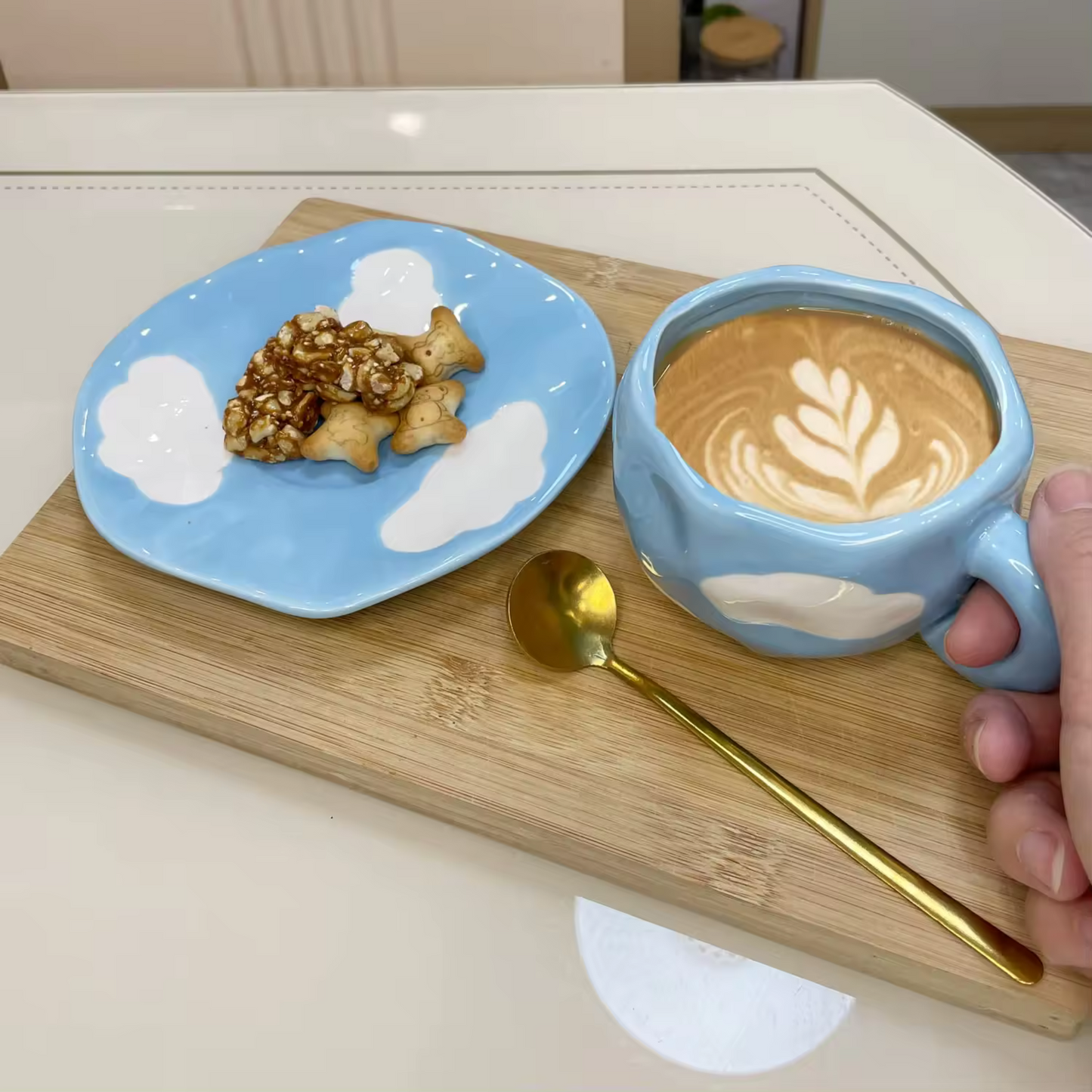 Blue White Clouds Ceramic Mug