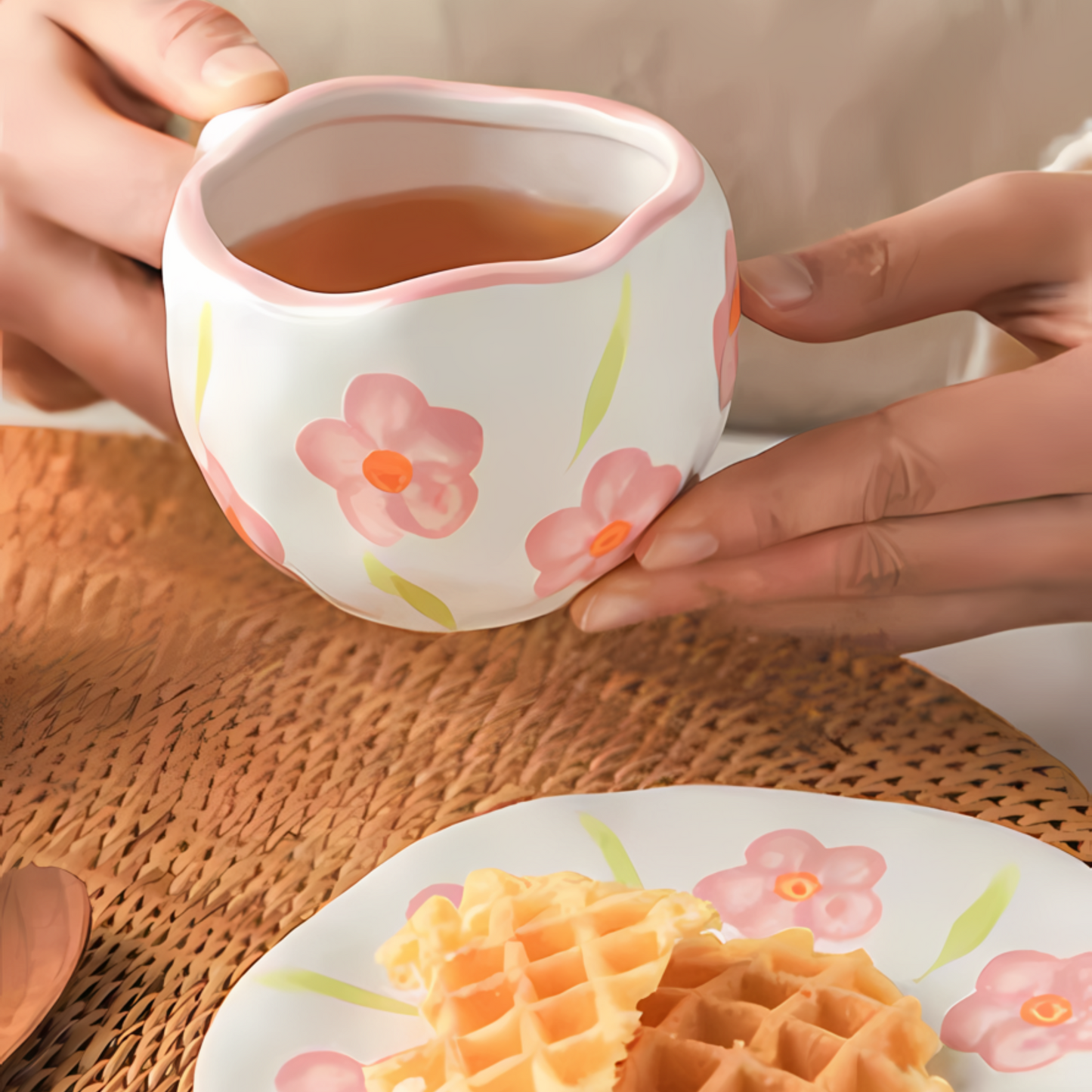 Cute Flower Ceramic Mug