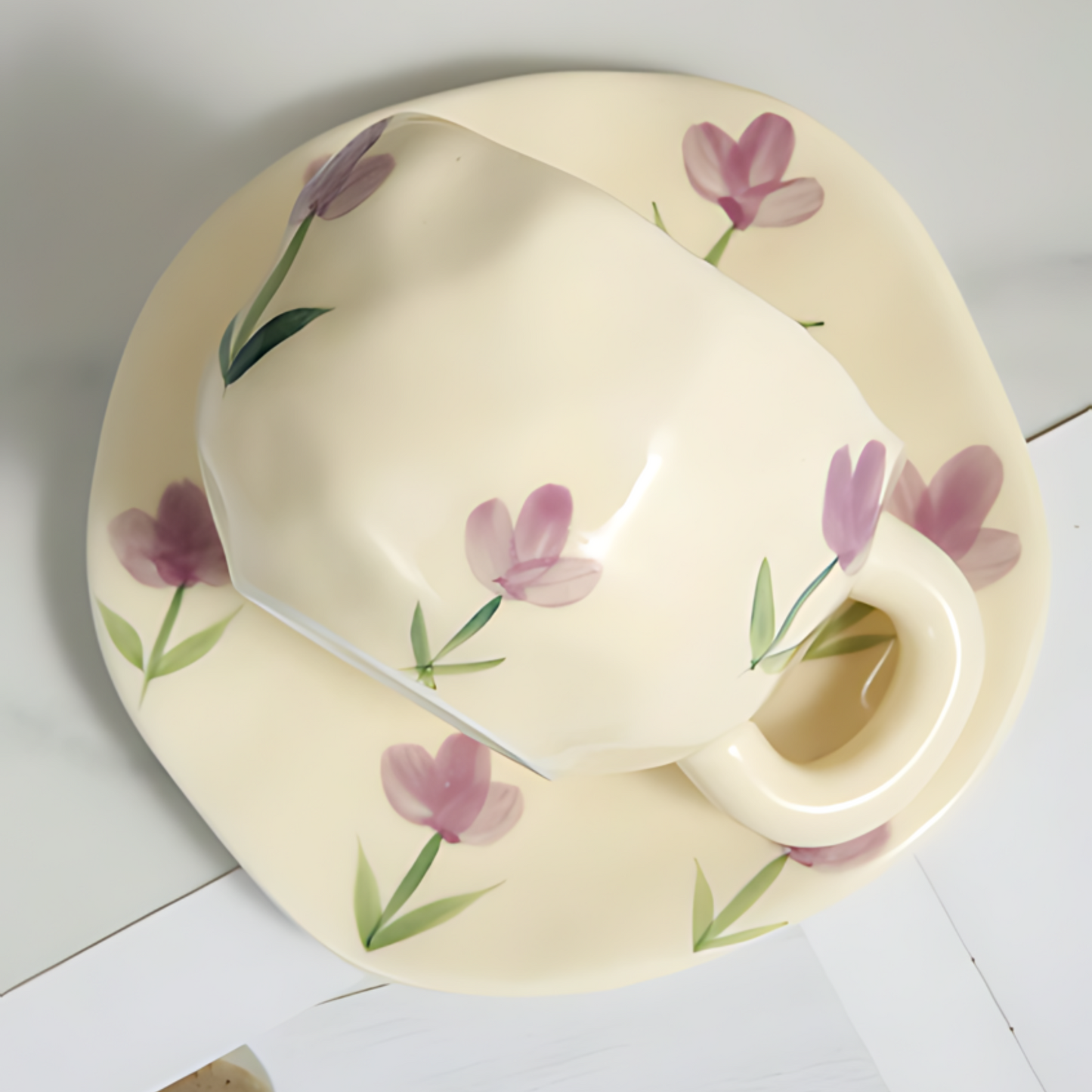 Ceramic Purple Tulip Mug