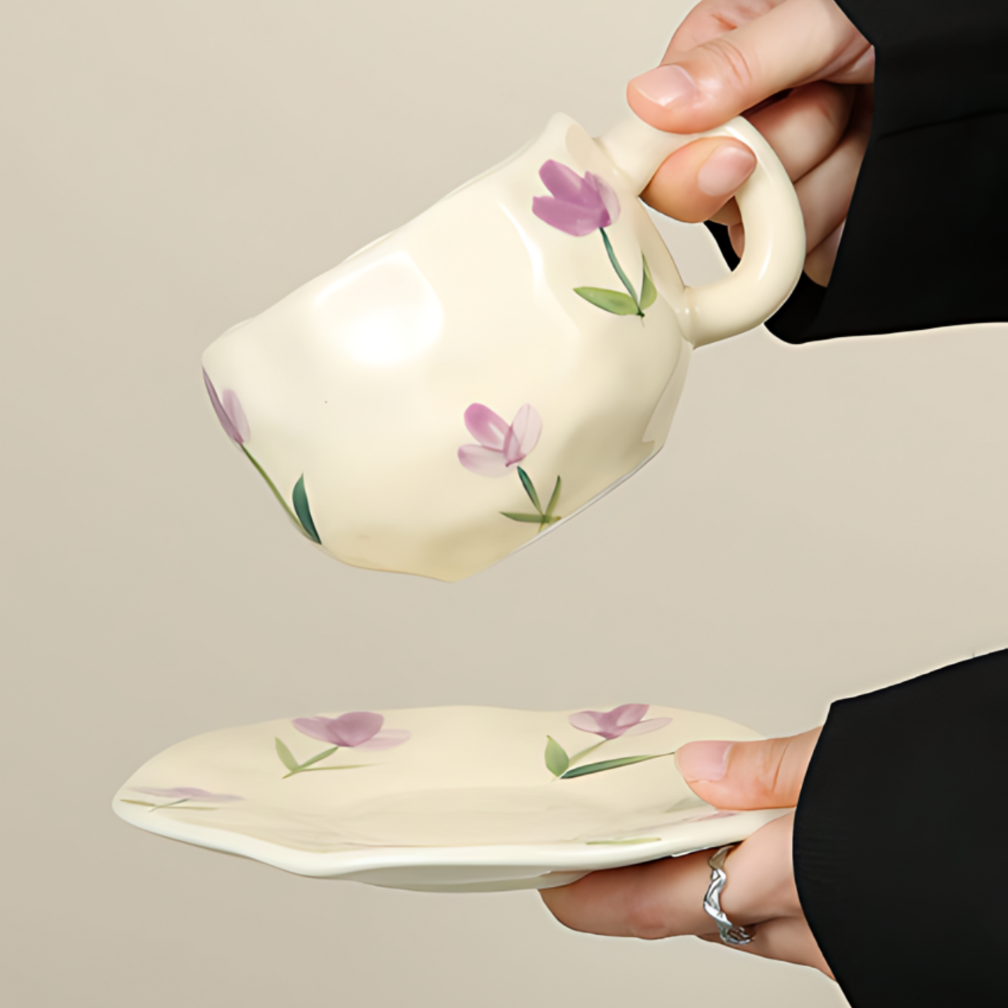 Ceramic Purple Tulip Mug