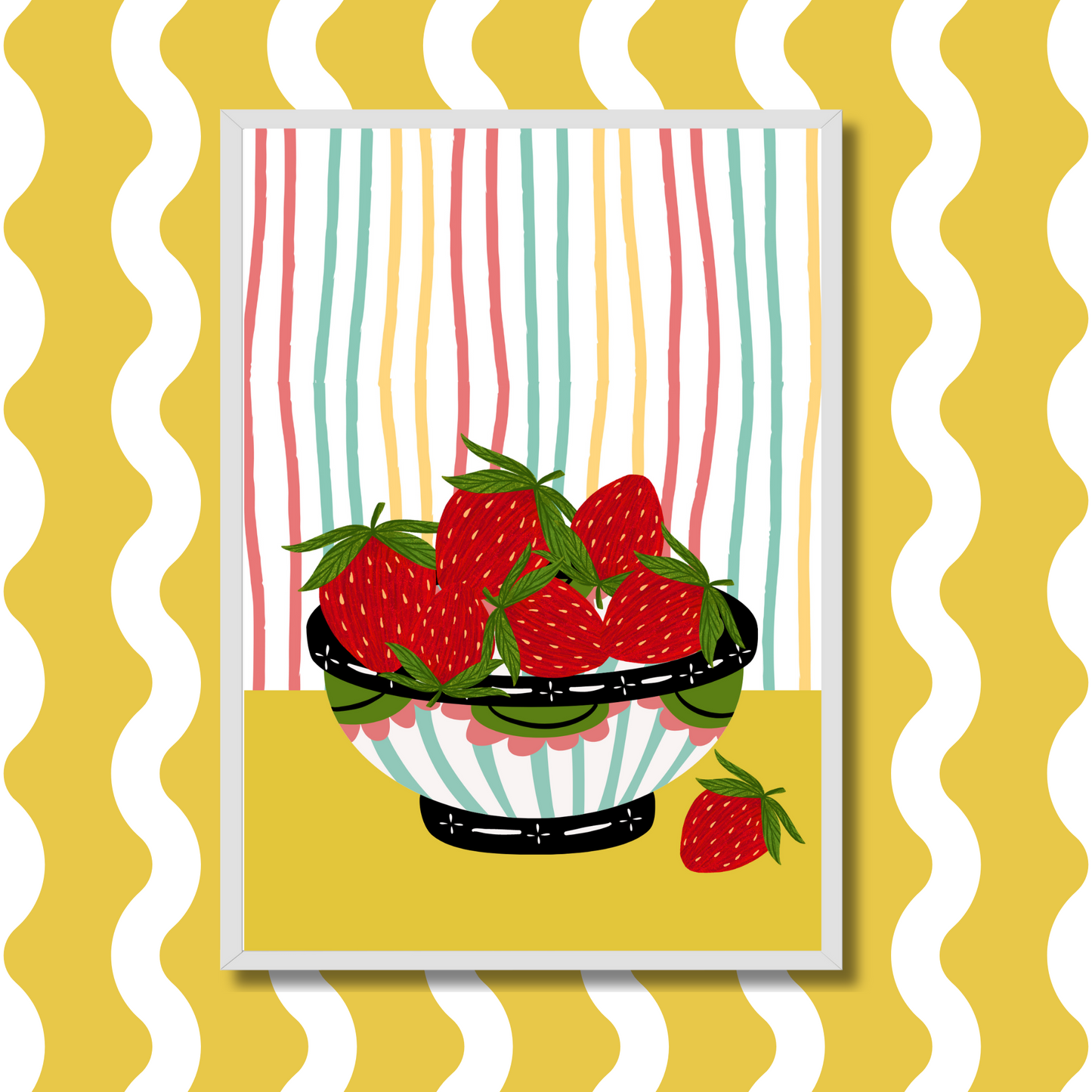 Colorful Strawberries Wall Art