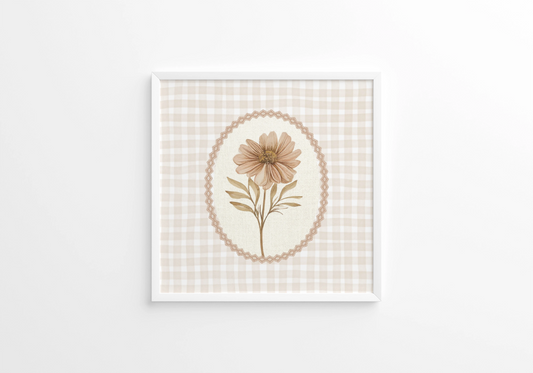 brown gingham flower