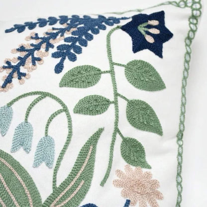 Flower Embroidery Cushion Cover
